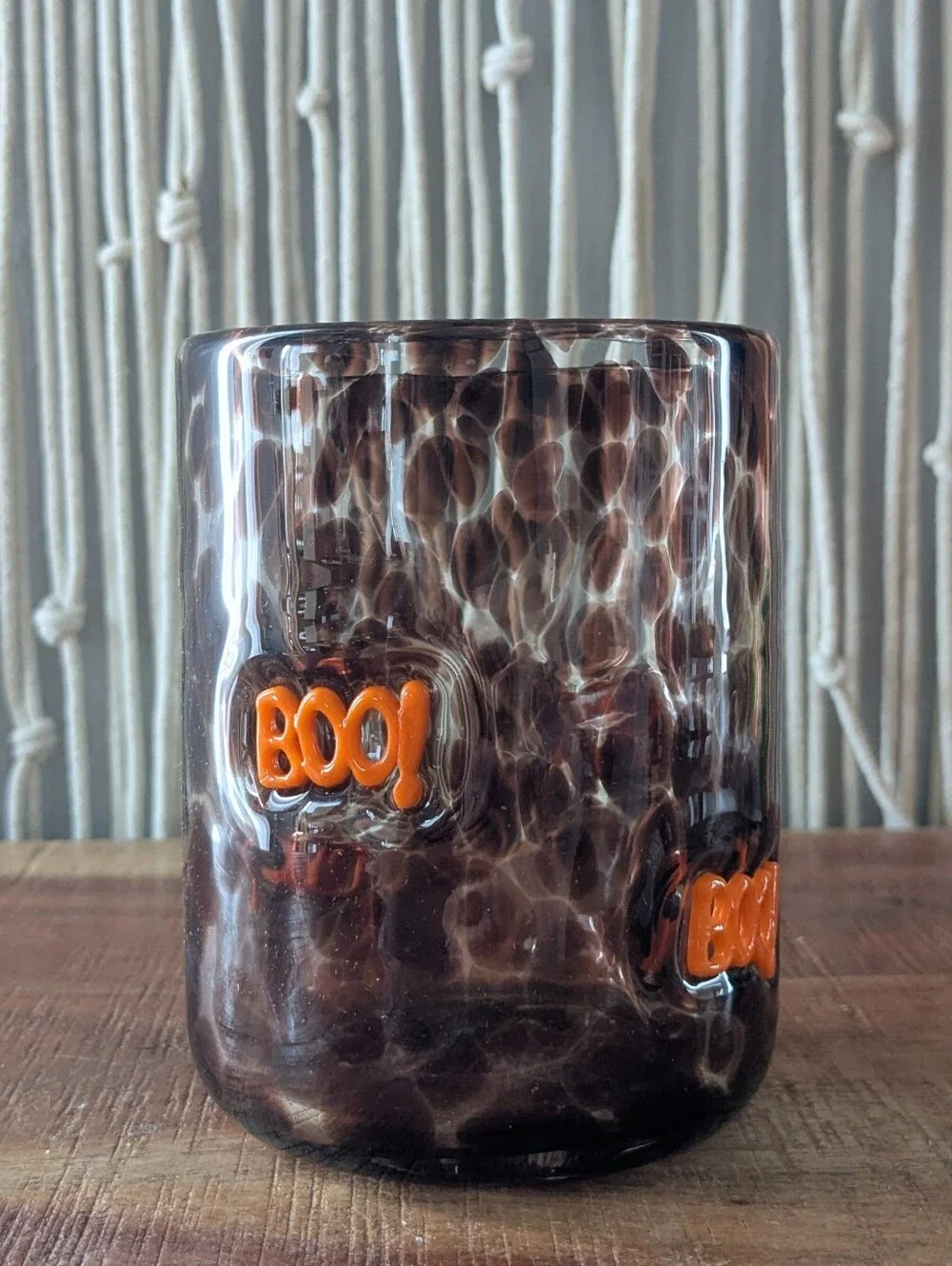 NEW Anthropologie Mystic Confetti juice glass BOO Icon Halloween Hand Blown